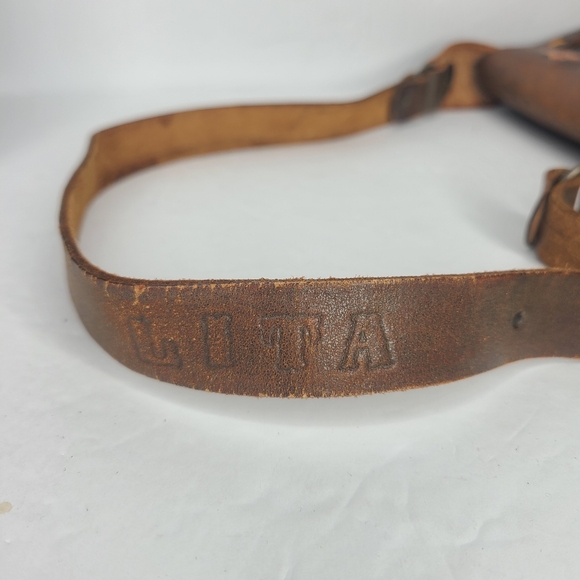 Vintage 70s‎ Butterfly Ladybug Mushroom Tooled Leather Shoulder Bag Crossbody - Picture 8 of 10